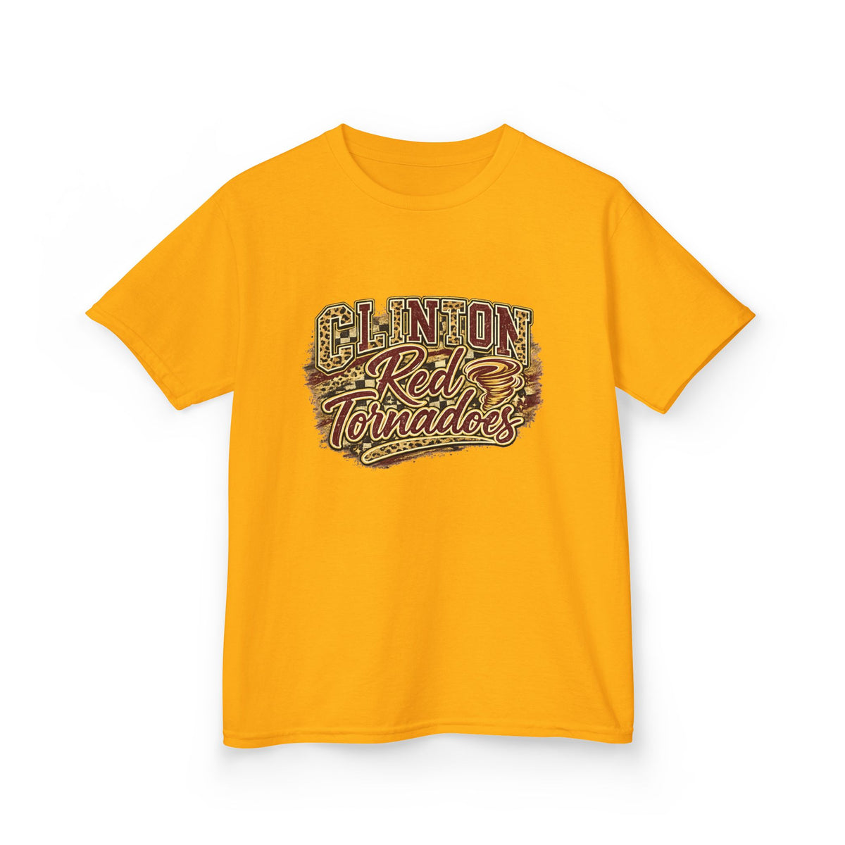 Clinton Red Tornados Kids T‑Shirt — Vintage School Team Logo