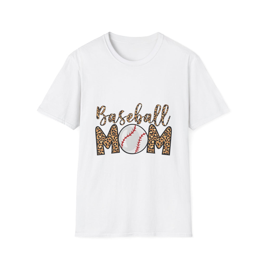 Baseball Mom Leopard Print T-Shirt — Baseball Mom Tee with Baseball Graphic