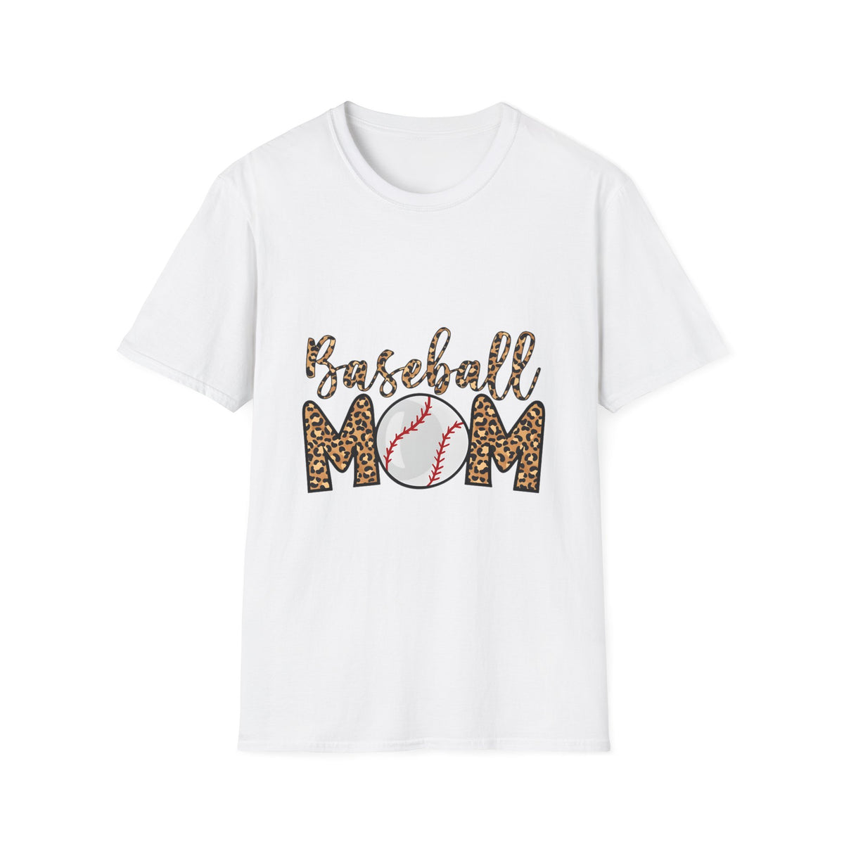 Baseball Mom Leopard Print T-Shirt — Baseball Mom Tee with Baseball Graphic