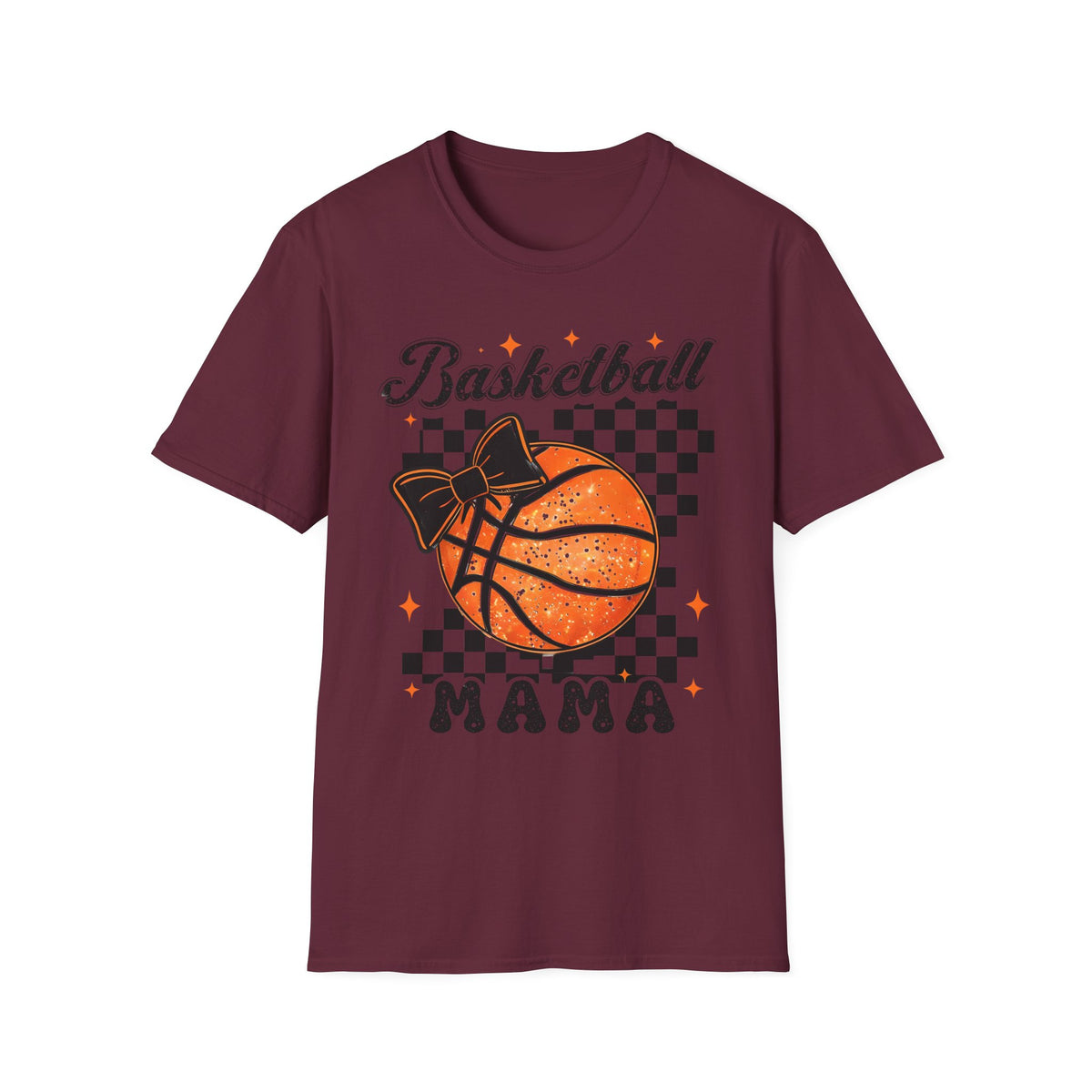 Basketball Mama T-Shirt — Retro Checkered Basketball Design