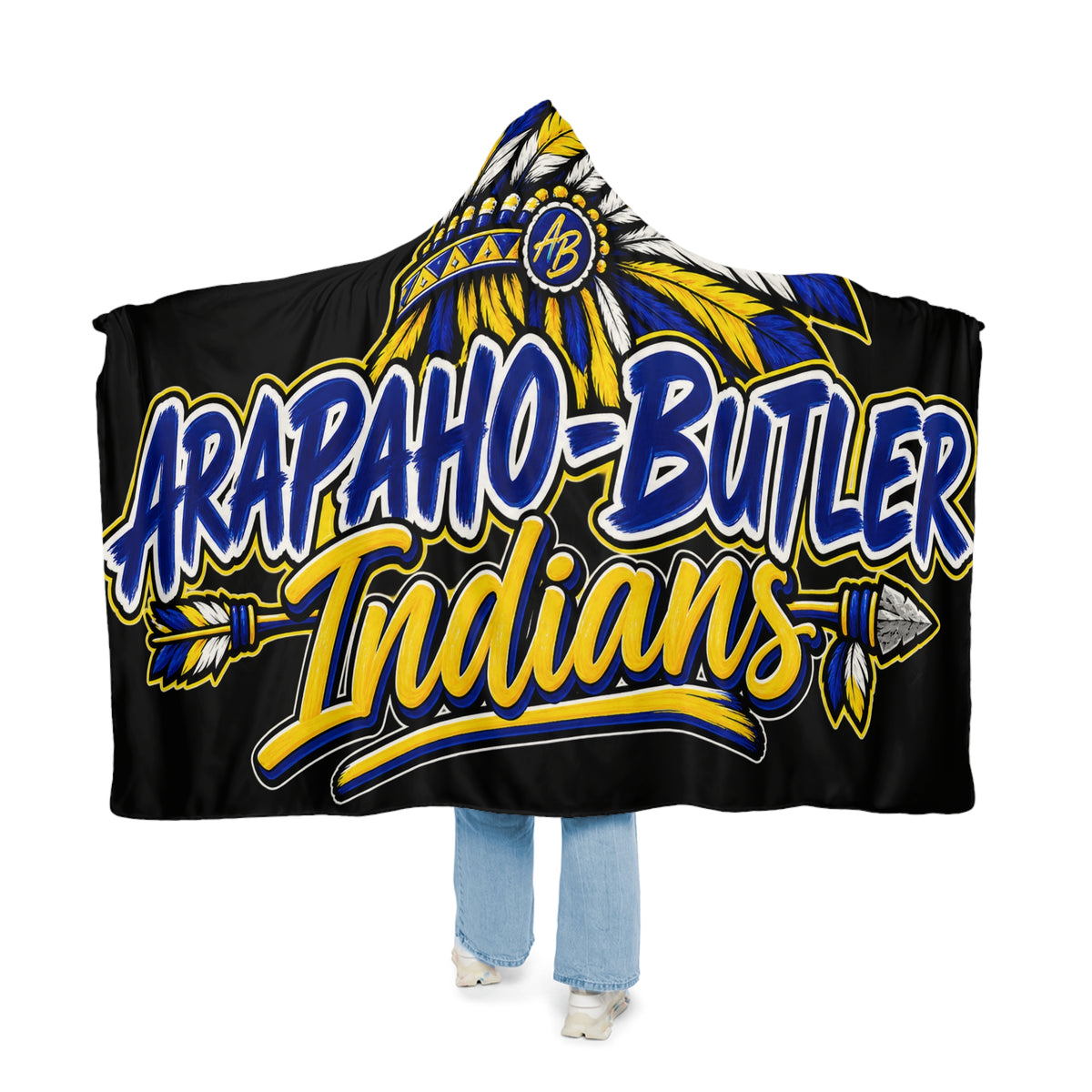 Arapaho-Butler Indians Snuggle Blanket - Team Logo Hooded Throw