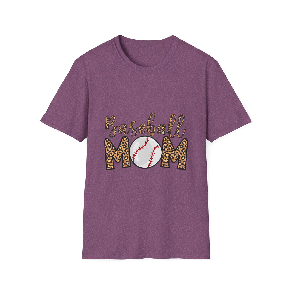 Baseball Mom Leopard Print T-Shirt — Baseball Mom Tee with Baseball Graphic