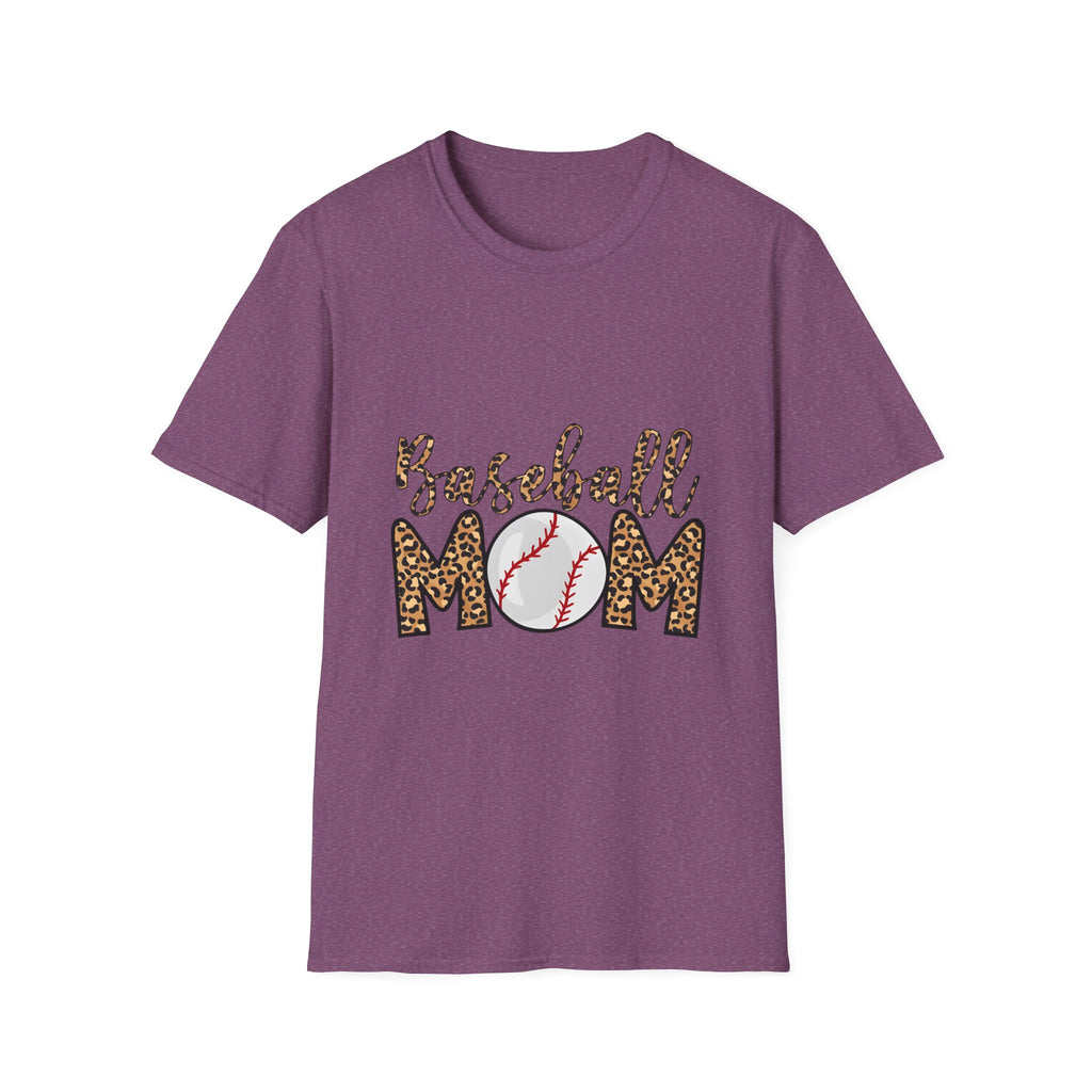 Baseball Mom Leopard Print T-Shirt — Baseball Mom Tee with Baseball Graphic