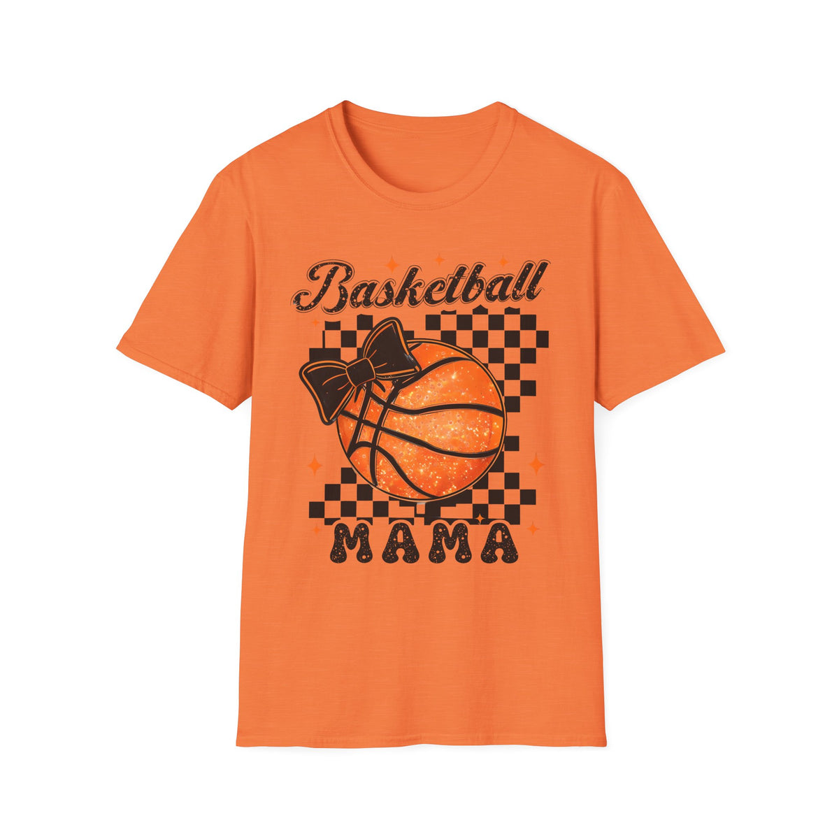 Basketball Mama T-Shirt — Retro Checkered Basketball Design