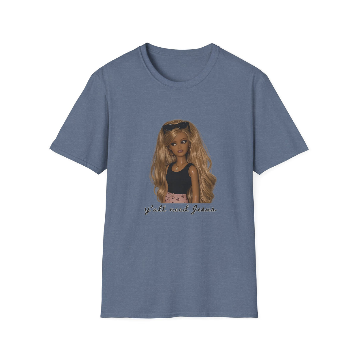 Barbie Doll Graphic Tee — 'y'all need Jesus' Casual Statement Shirt