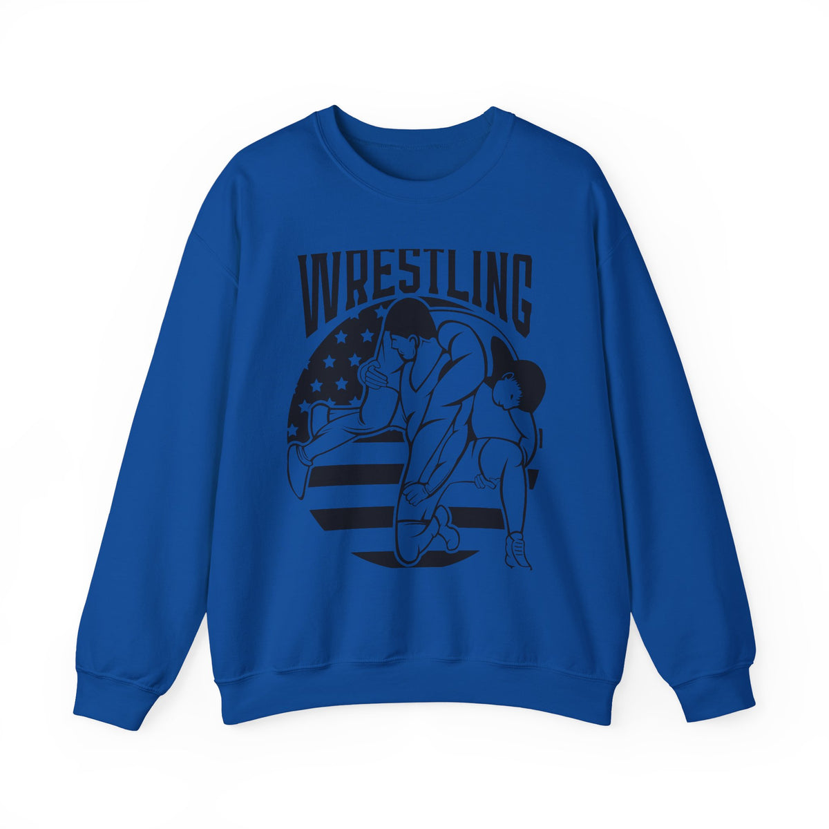 Wrestling Crewneck Sweatshirt - Retro USA Wrestlers Graphic