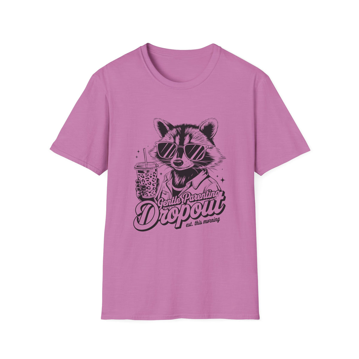 Raccoon with Sunglasses T-Shirt — Cute Retro 'Dropout' Graphic Tee