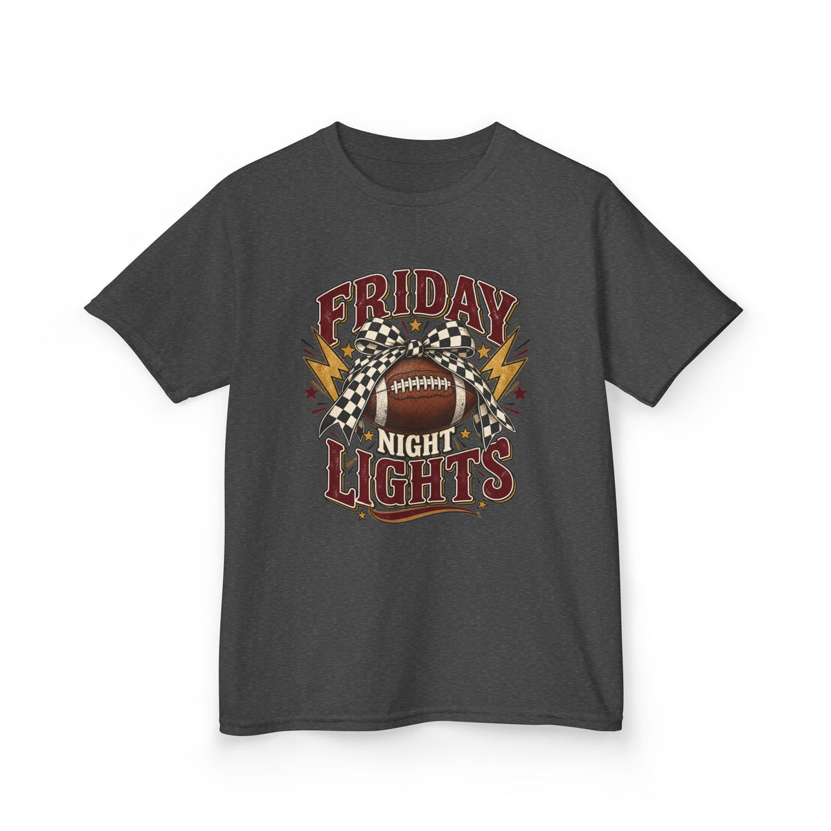 Kids "Friday Night Lights" Football Tee — Youth Game Day Shirt