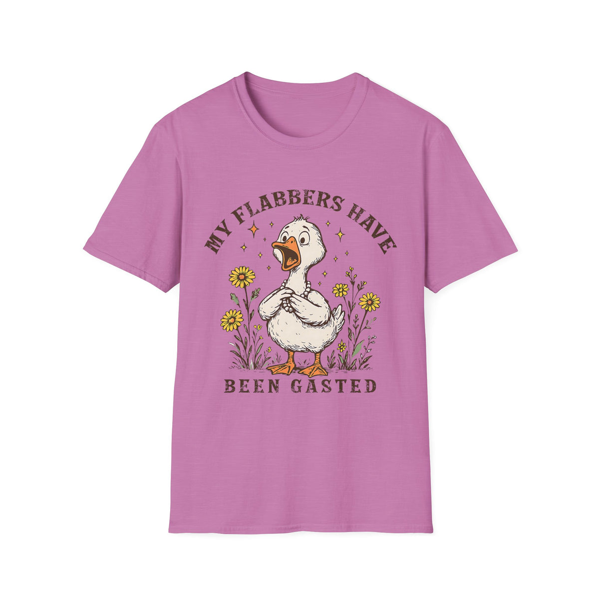 Graphic T-Shirt — "My Flabbers Have Been Gasted" Cute Duck Illustration