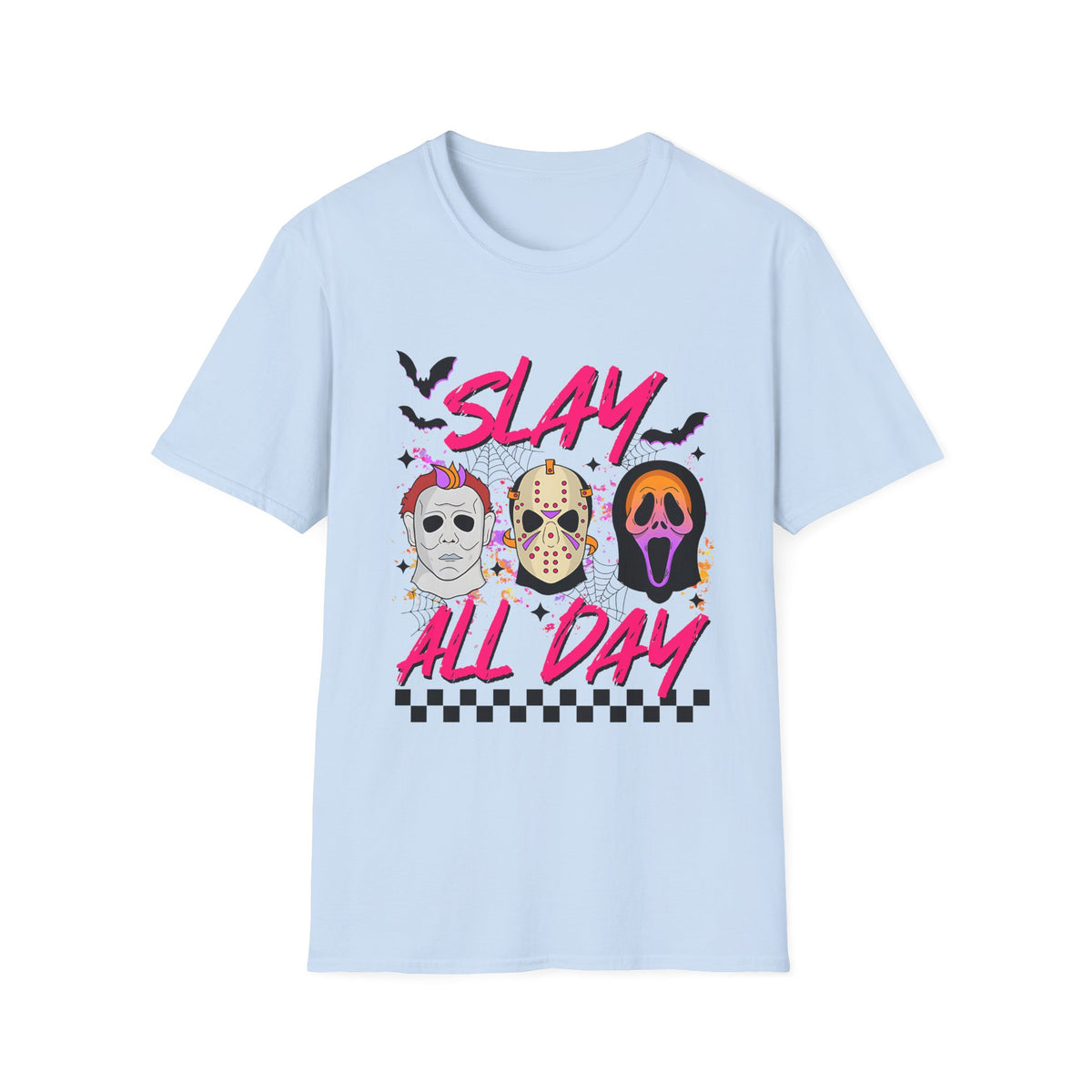 Slay All Day Halloween T-Shirt — Cute Horror Mask Graphic Tee