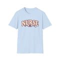 Nurse Retro Script T-Shirt — Pink Heart Stethoscope Design