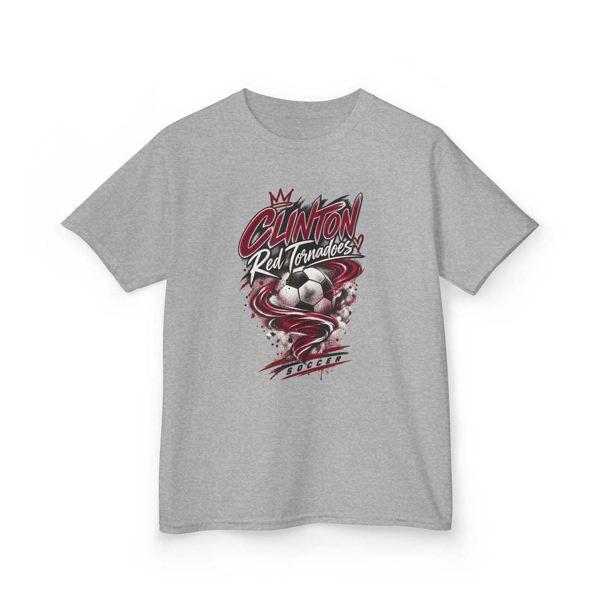 Kids Soccer T-Shirt — Cardinal Red Tornados Team Design