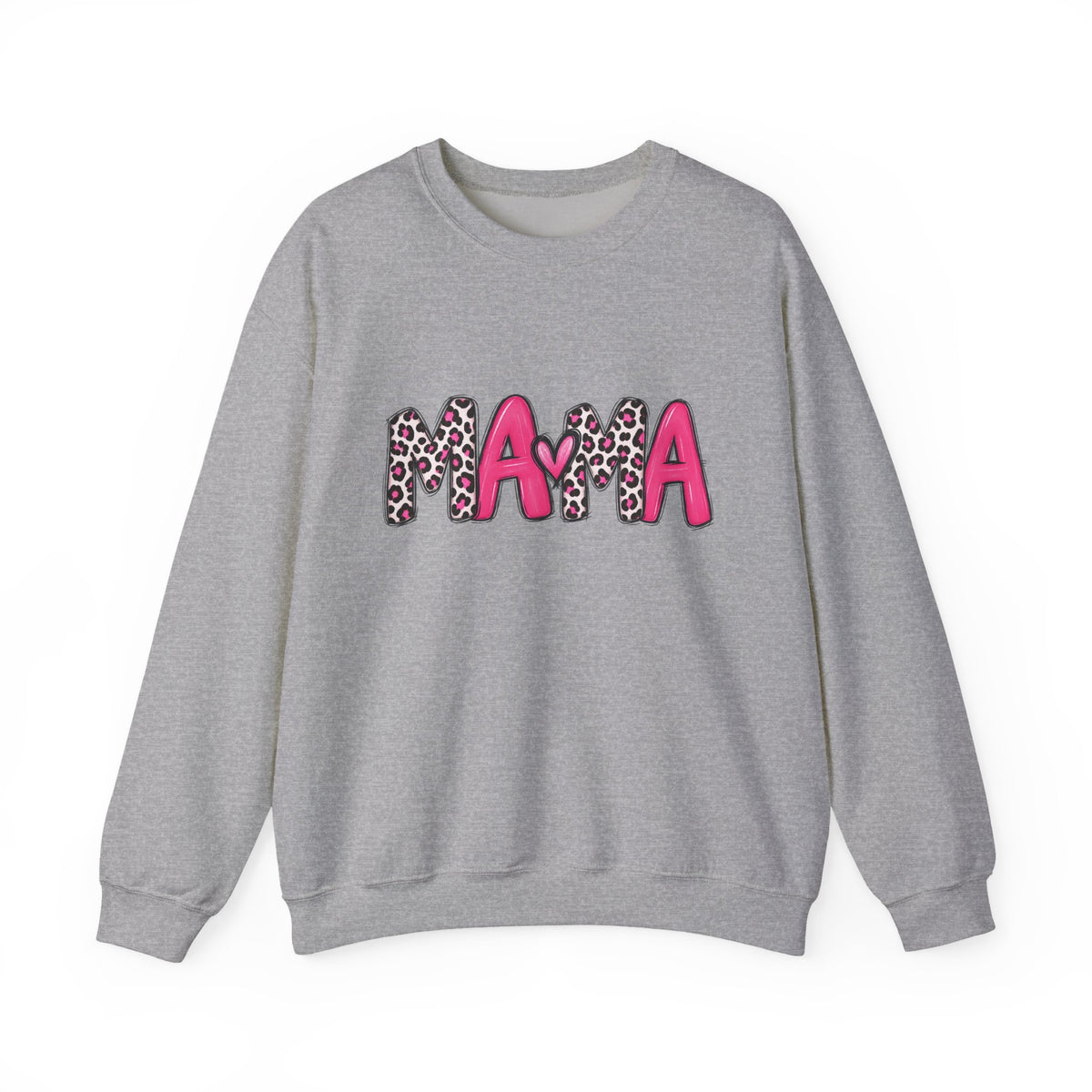 Mama Leopard Print Pink Crewneck Sweatshirt
