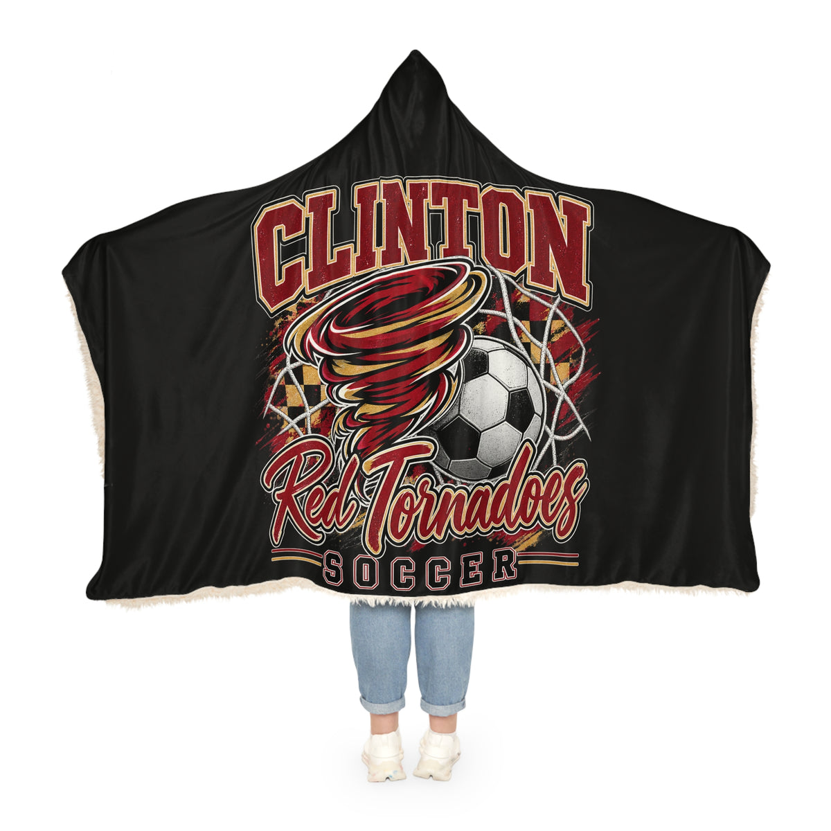 Clinton Red Tornadoes Soccer Hooded Blanket