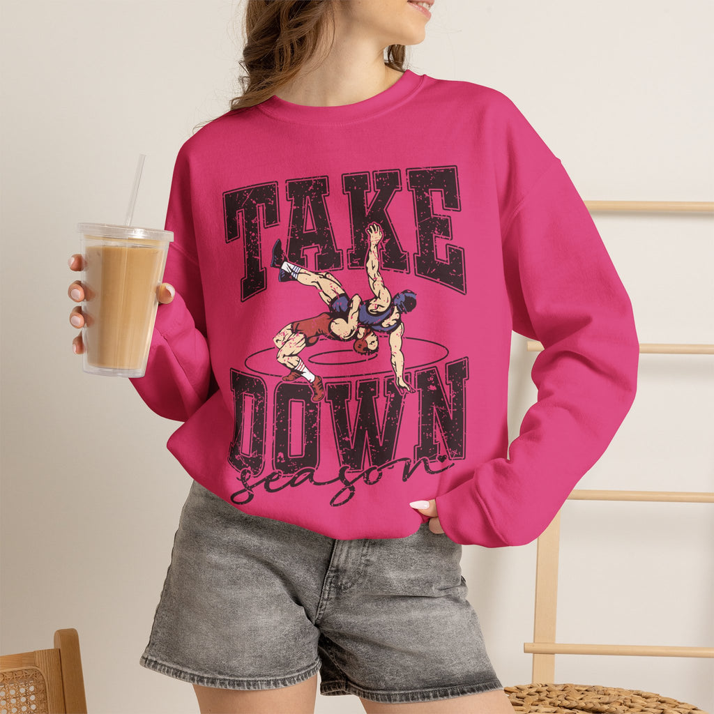 Take Down Season Wrestling Crewneck Sweatshirt