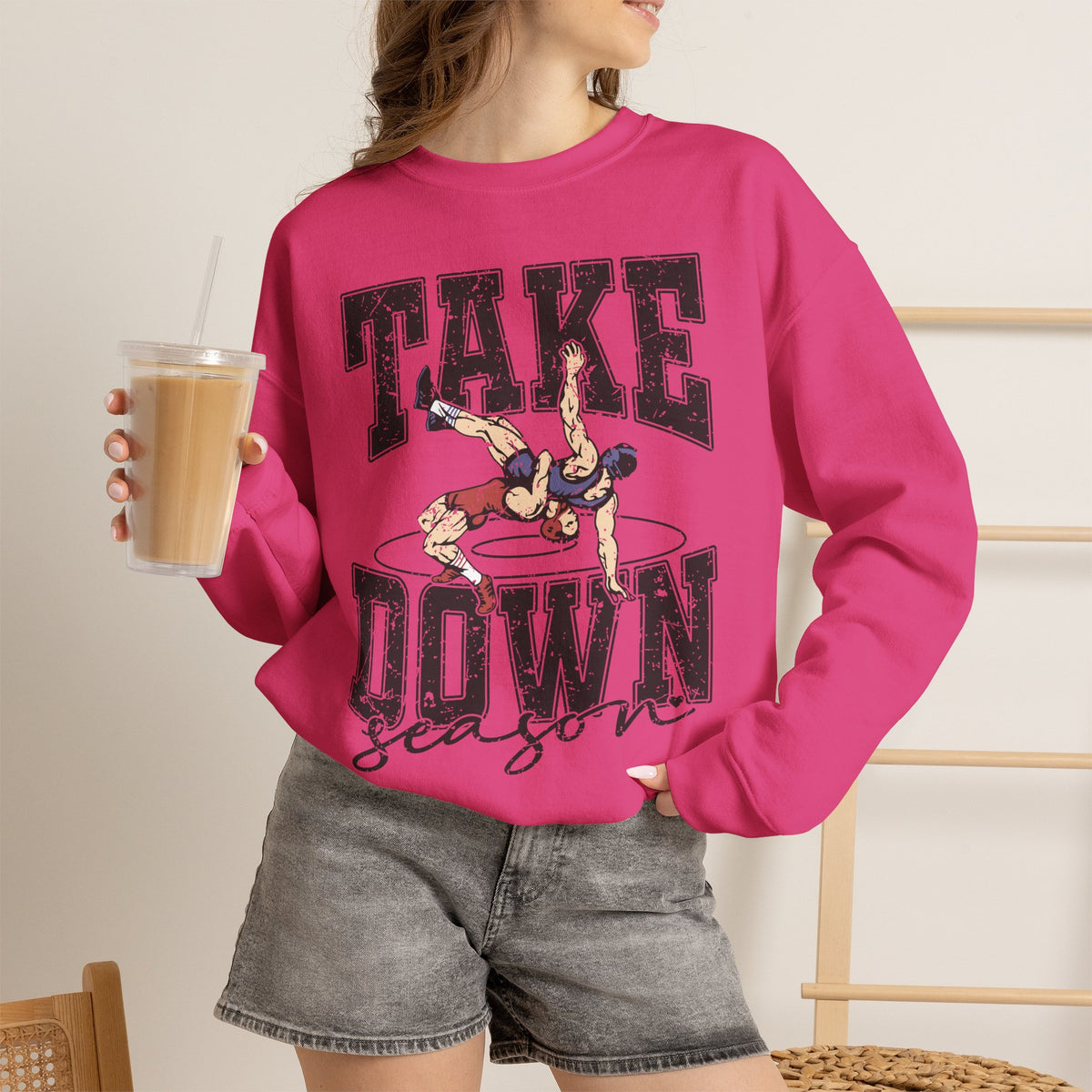 Take Down Season Wrestling Crewneck Sweatshirt