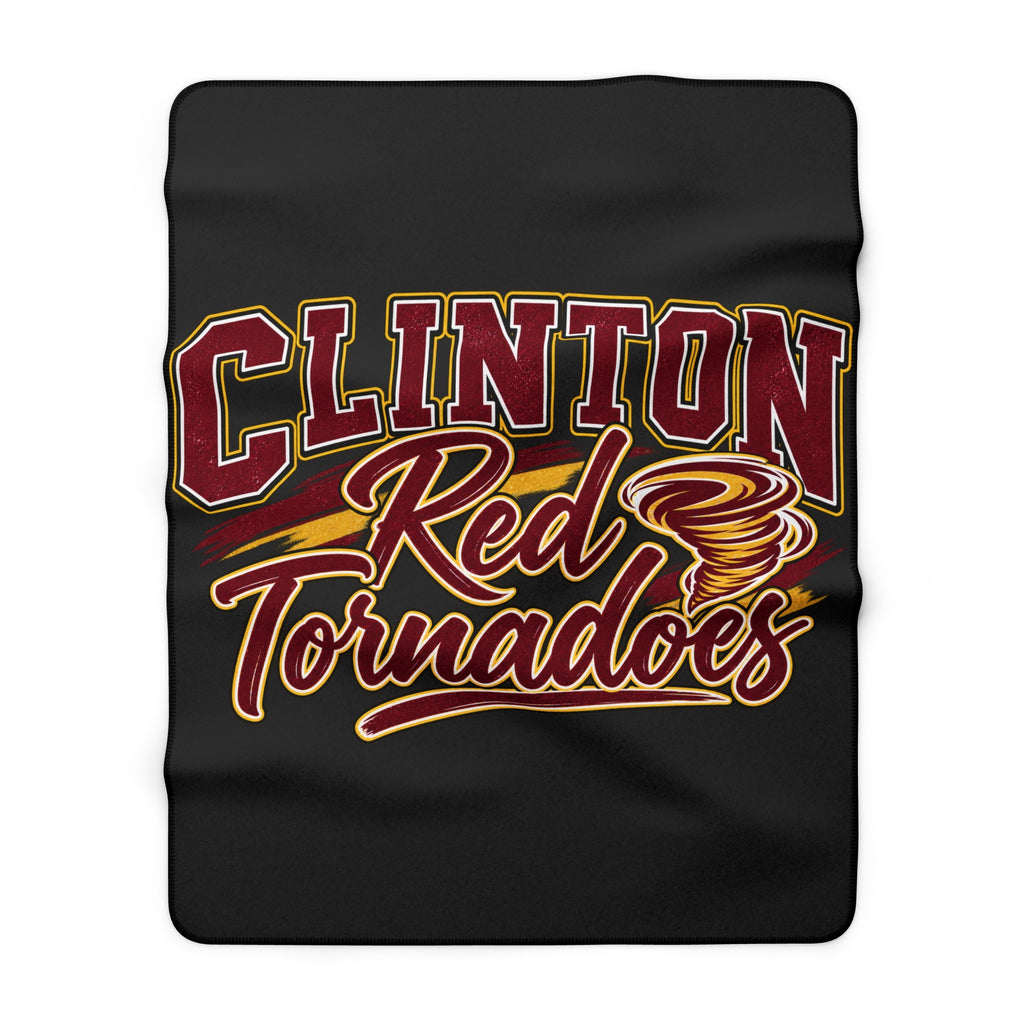 Clinton Red Tornadoes Sherpa Fleece Blanket — Cozy Team Mascot Throw