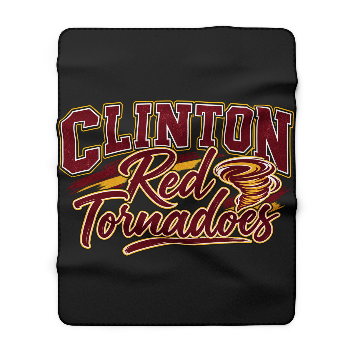 Clinton Red Tornadoes Sherpa Fleece Blanket — Cozy Team Mascot Throw