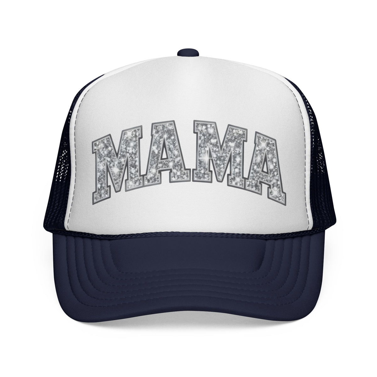 Mama Trucker Hat — Glitter Block Letter Cap for Moms, Casual Everyday & Mother’s Day Gift