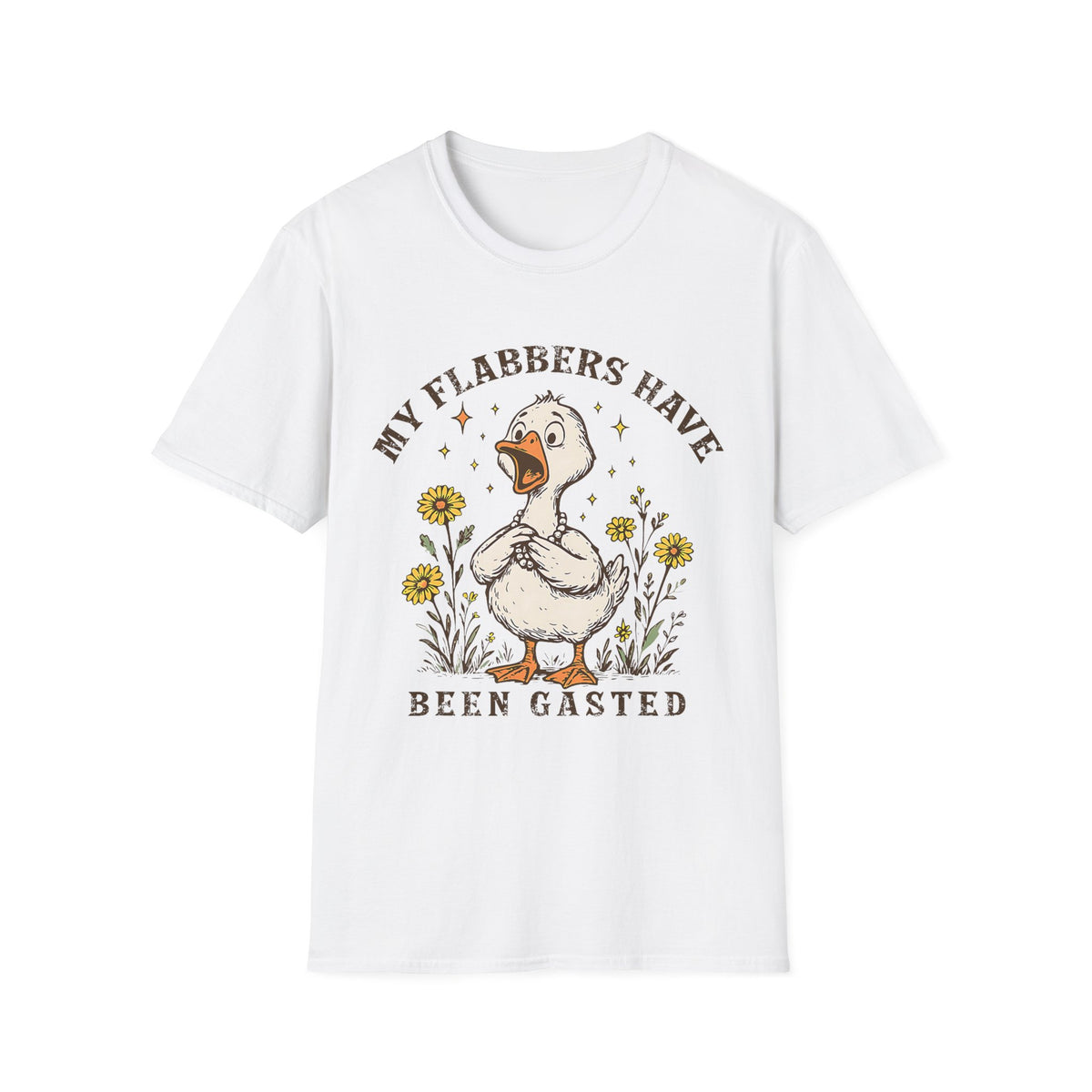 Graphic T-Shirt — "My Flabbers Have Been Gasted" Cute Duck Illustration