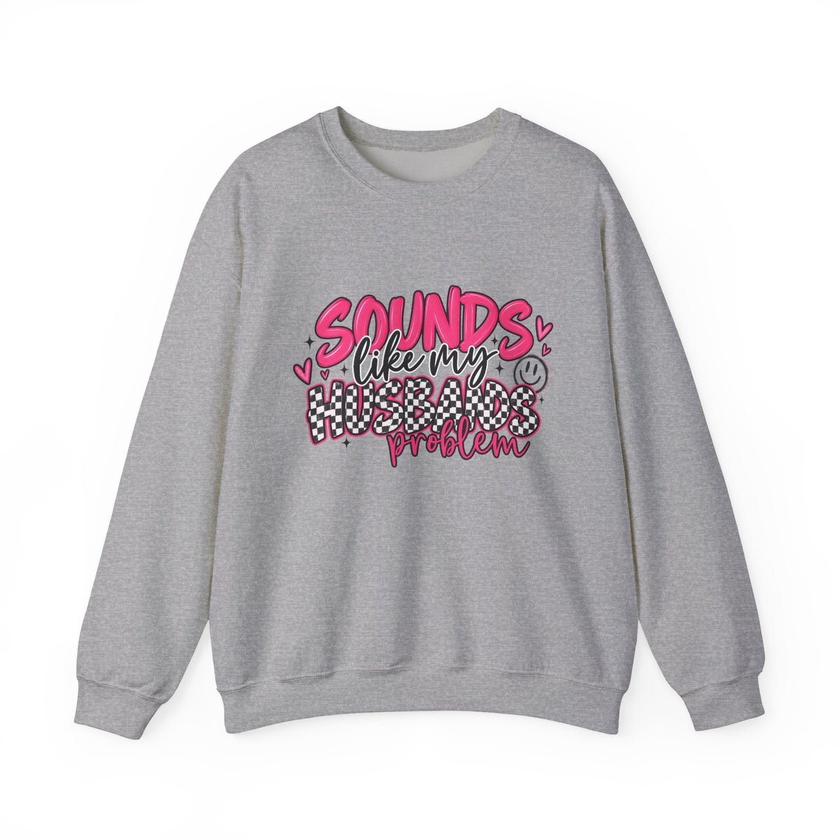 Crewneck Sweatshirt — “Sounds Like My Heartbreak Problem” Pink Leopard Graphic