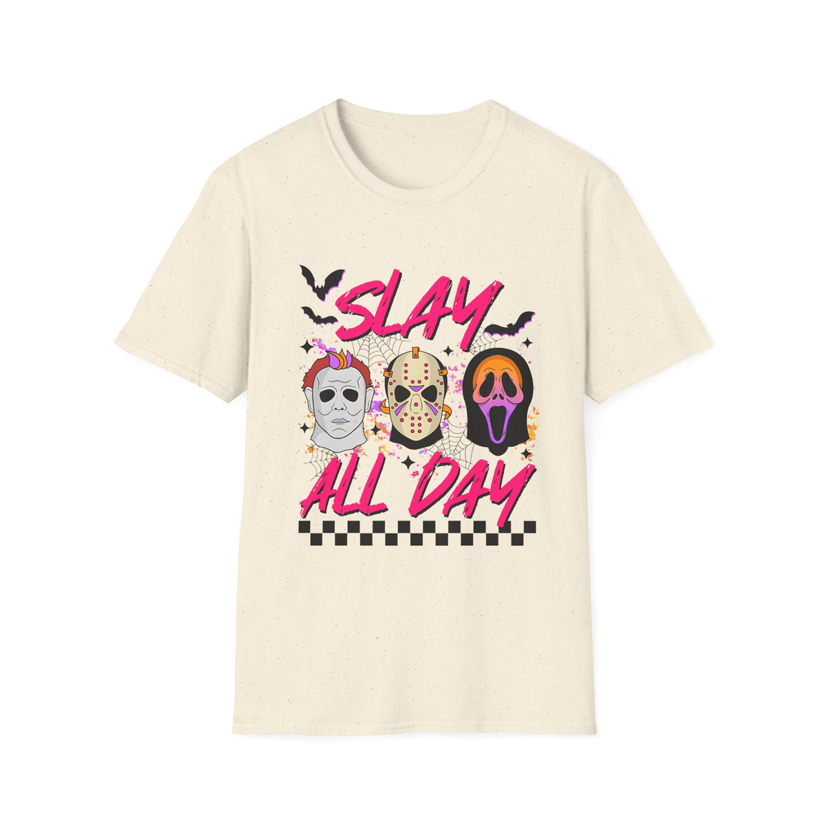 Slay All Day Halloween T-Shirt — Cute Horror Mask Graphic Tee