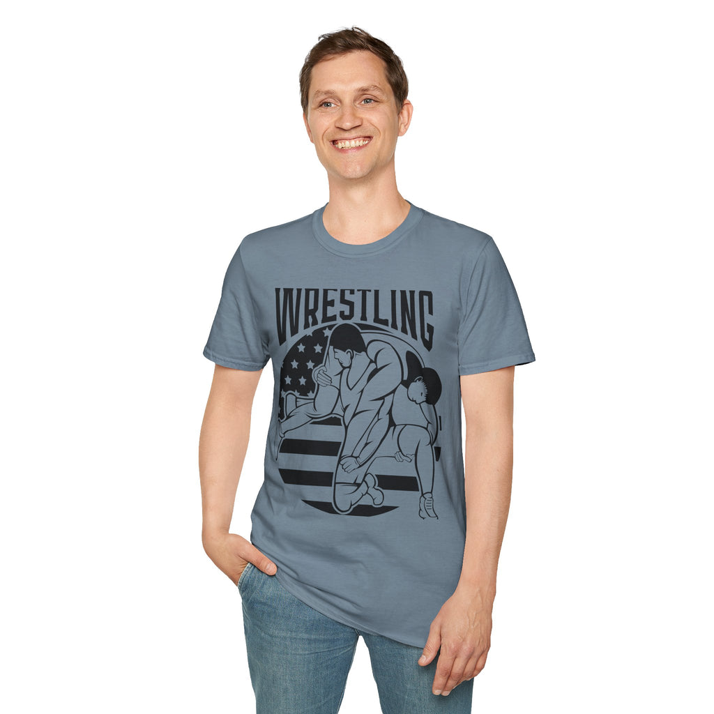 Wrestling T-Shirt — USA Flag Grapplers Graphic Tee