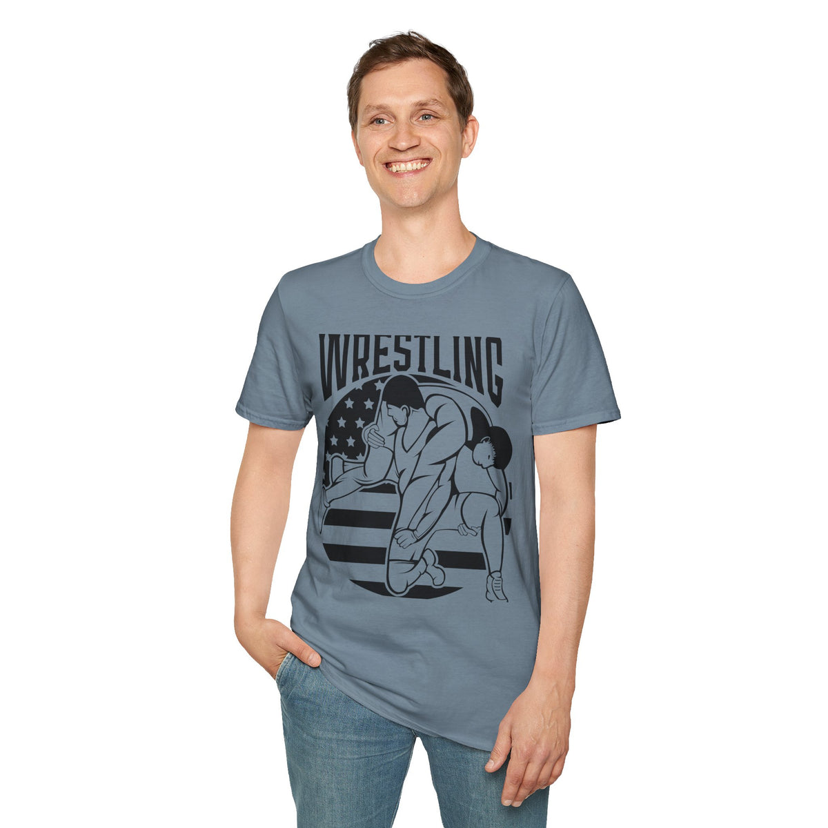 Wrestling T-Shirt — USA Flag Grapplers Graphic Tee