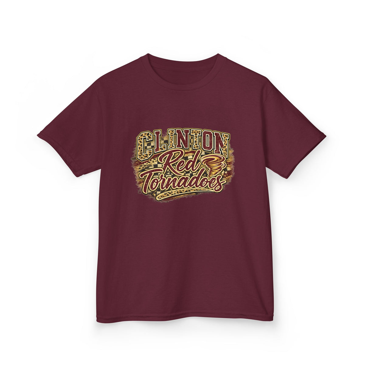 Clinton Red Tornados Kids T‑Shirt — Vintage School Team Logo