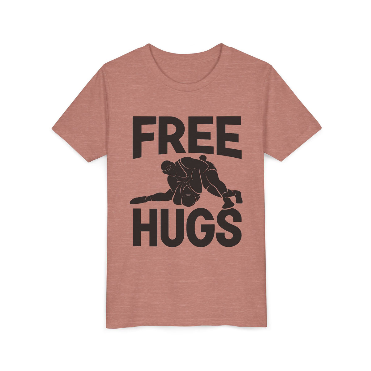 Free Hugs Youth Tee — Funny Wrestling Graphic Shirt for Kids