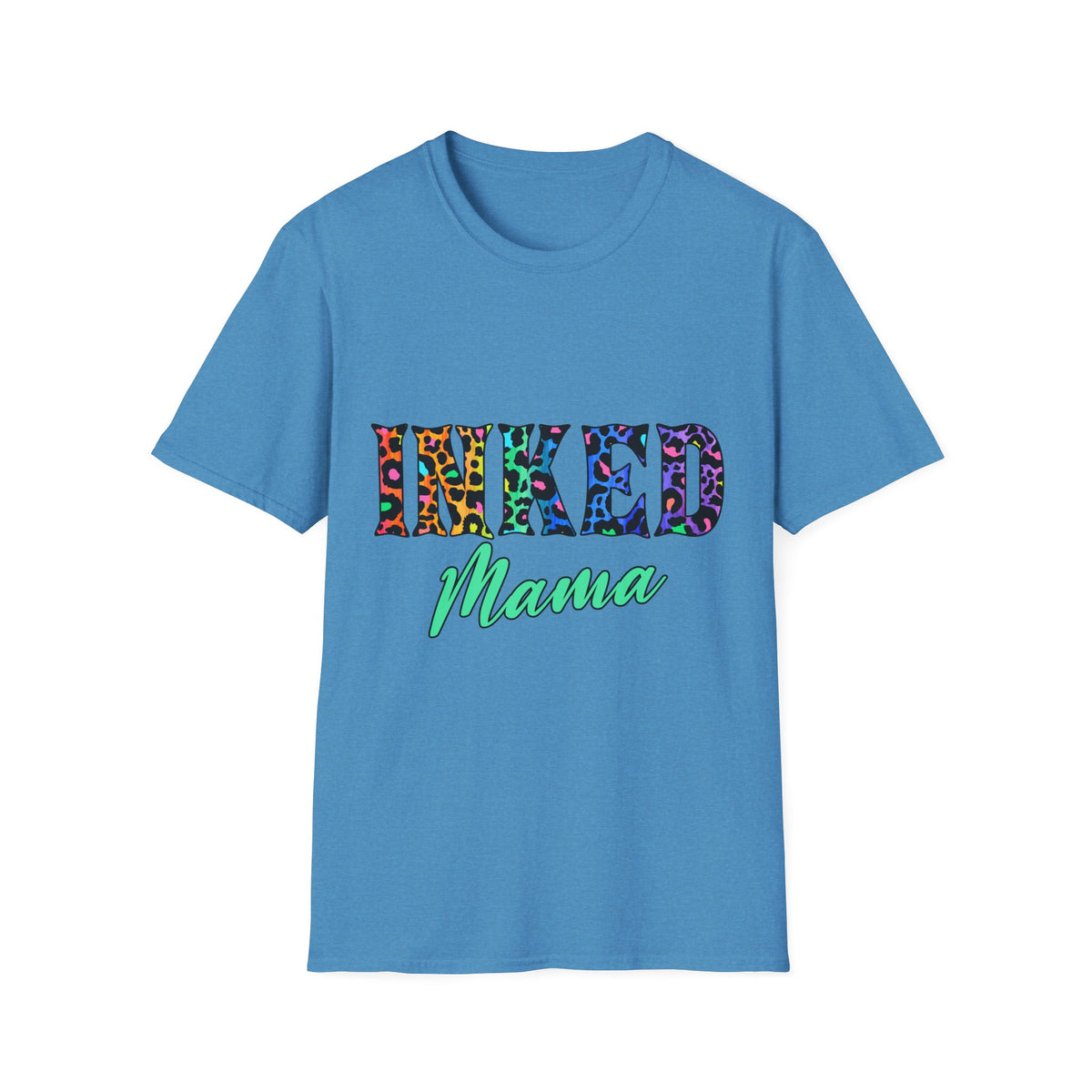 T-Shirt — "Inked Mama" Colorful Leopard Print Graphic Tee
