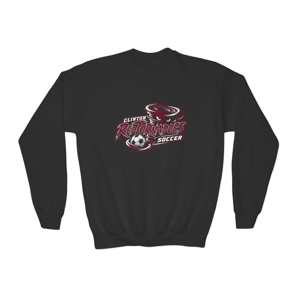 Youth Soccer Crewneck Sweatshirt — Elkhart Tornadoes Team Graphic