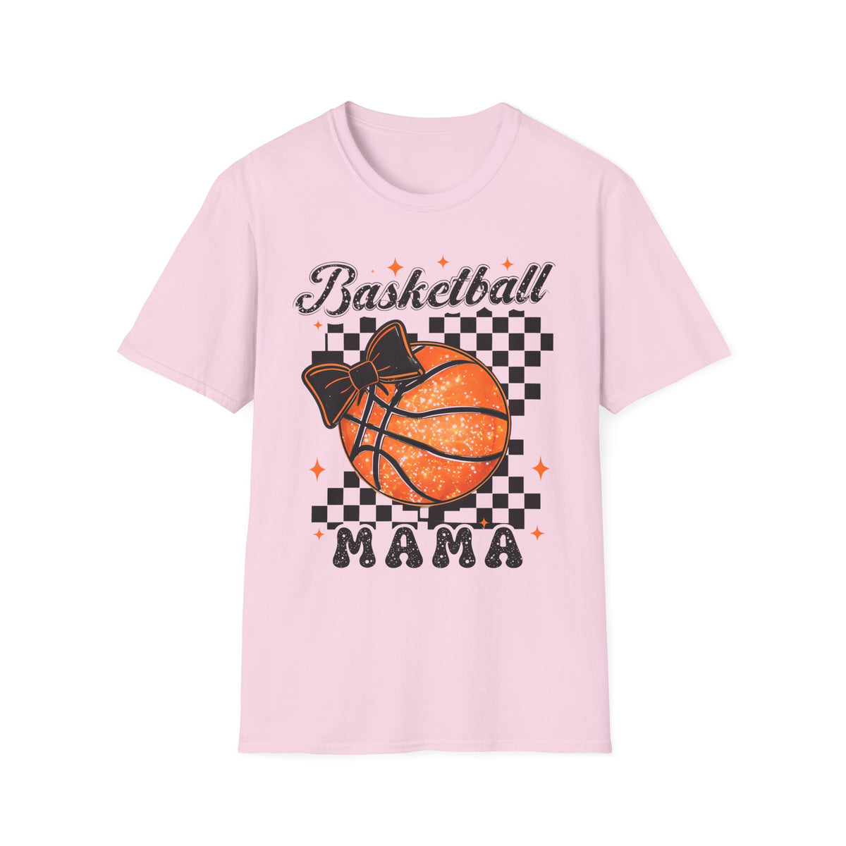 Basketball Mama T-Shirt — Retro Checkered Basketball Design