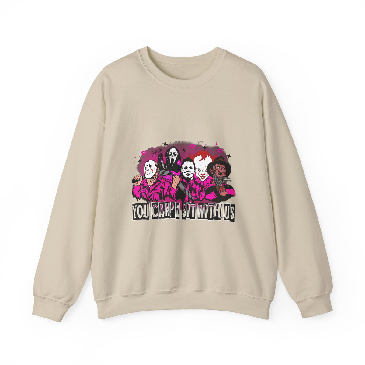 Horror Icons Crewneck Sweatshirt — "You Can Join With Us" Graphic