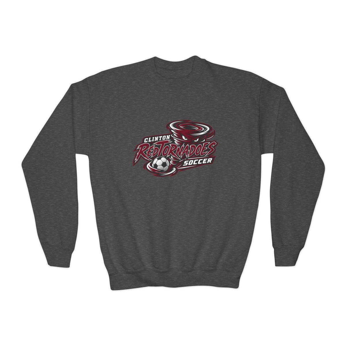 Youth Soccer Crewneck Sweatshirt — Elkhart Tornadoes Team Graphic