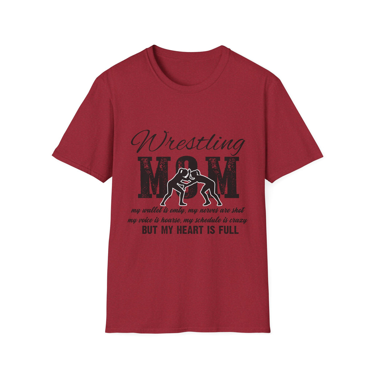 Wrestling Mom T‑Shirt — Distressed Sports Mom Tee