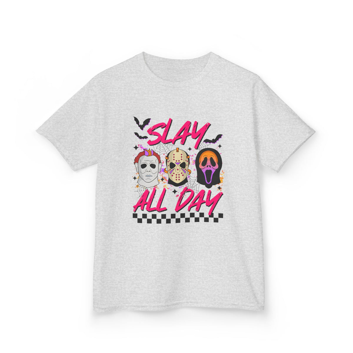 Kids Tee — 'Slay All Day' Halloween Mask Graphic
