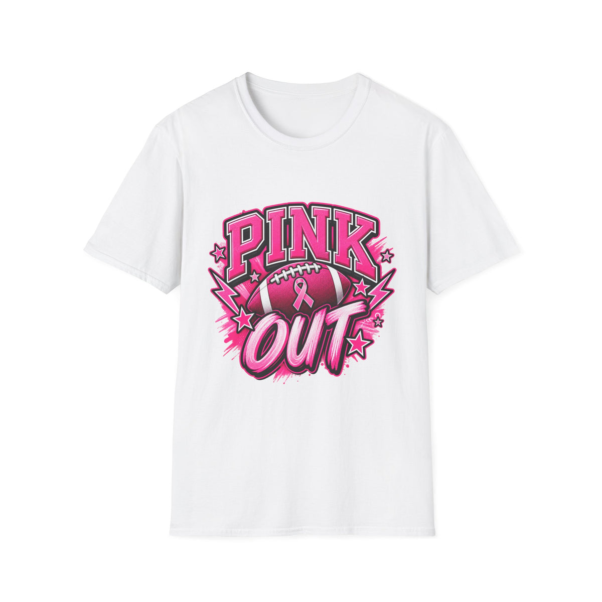 Pink Out Football T-Shirt — Breast Cancer Awareness Game Tee