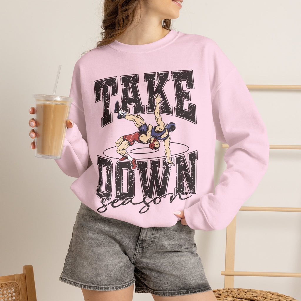 Take Down Season Wrestling Crewneck Sweatshirt