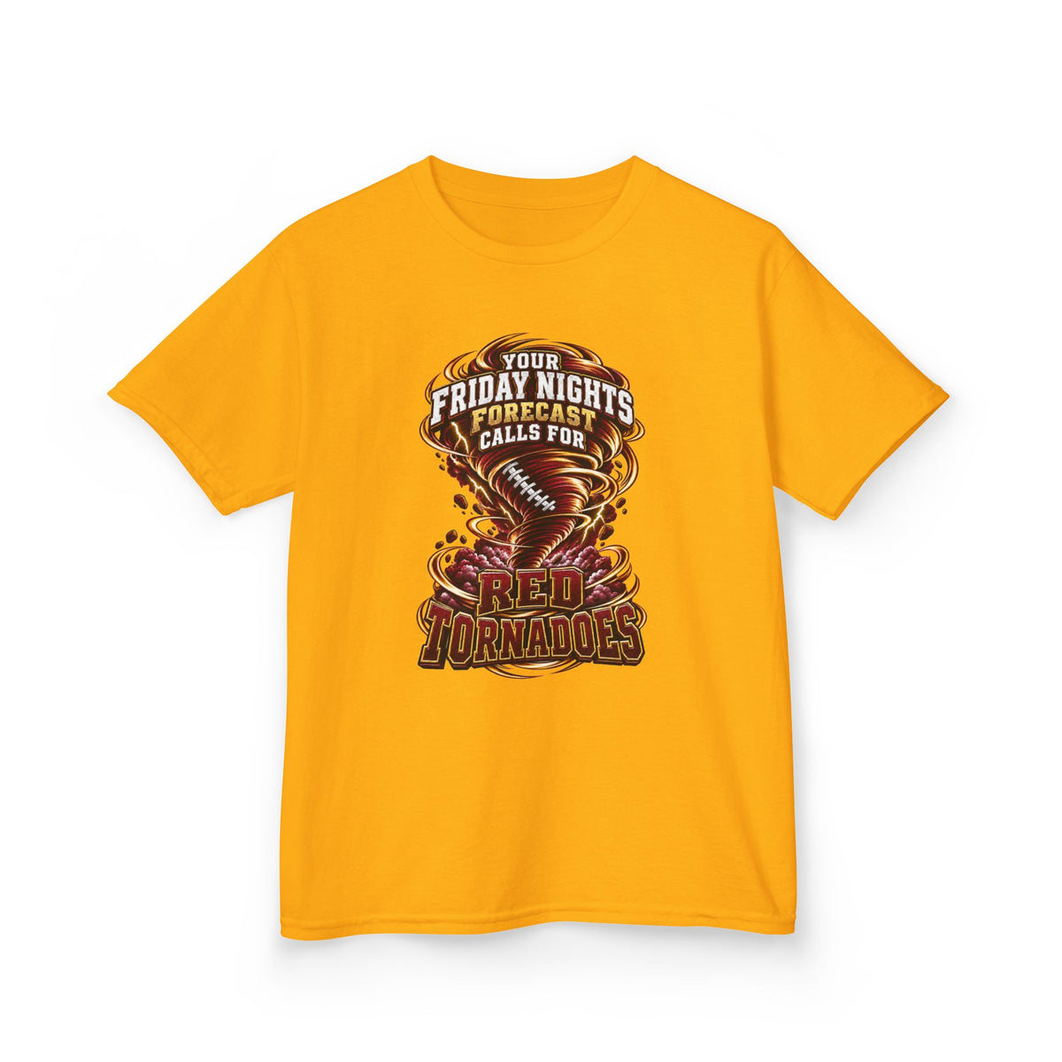Kids T‑Shirt - "Your Friday Night Forecast Calls for Cheerful Tornados" Graphic Tee