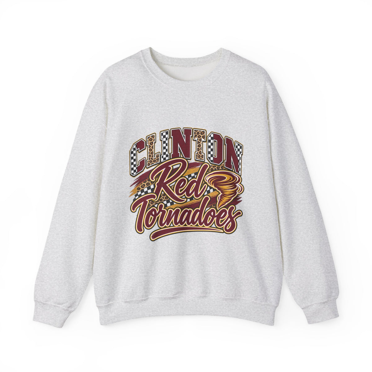 Clinton Red Tornadoes Crewneck Sweatshirt – Retro School Sports Logo