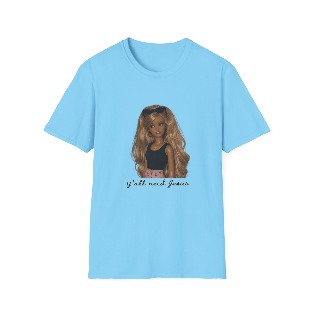 Barbie Doll Graphic Tee — 'y'all need Jesus' Casual Statement Shirt