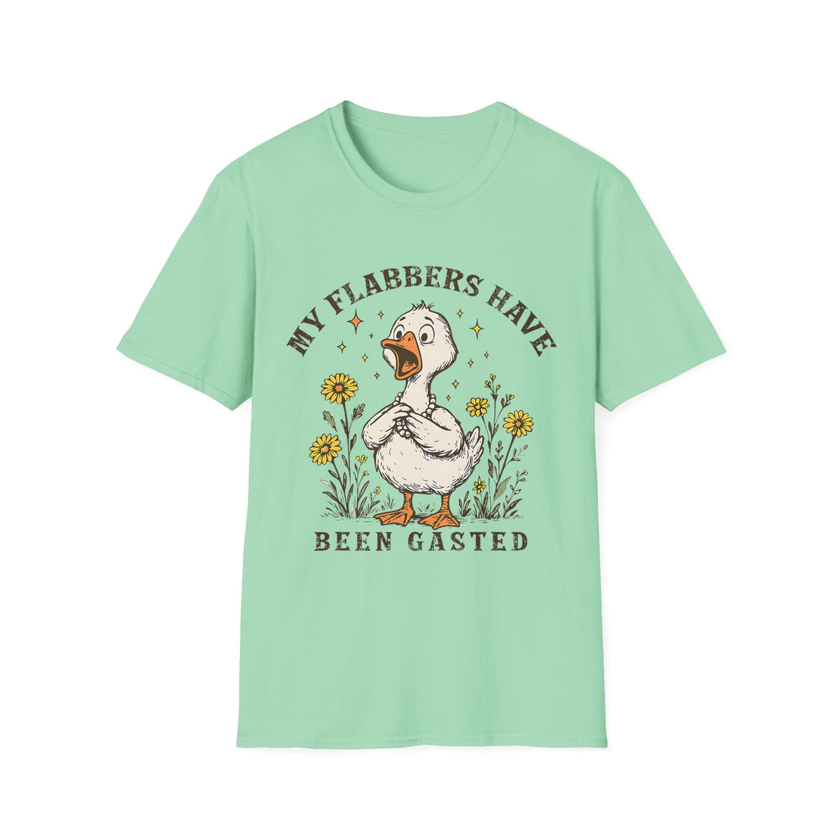 Graphic T-Shirt — "My Flabbers Have Been Gasted" Cute Duck Illustration
