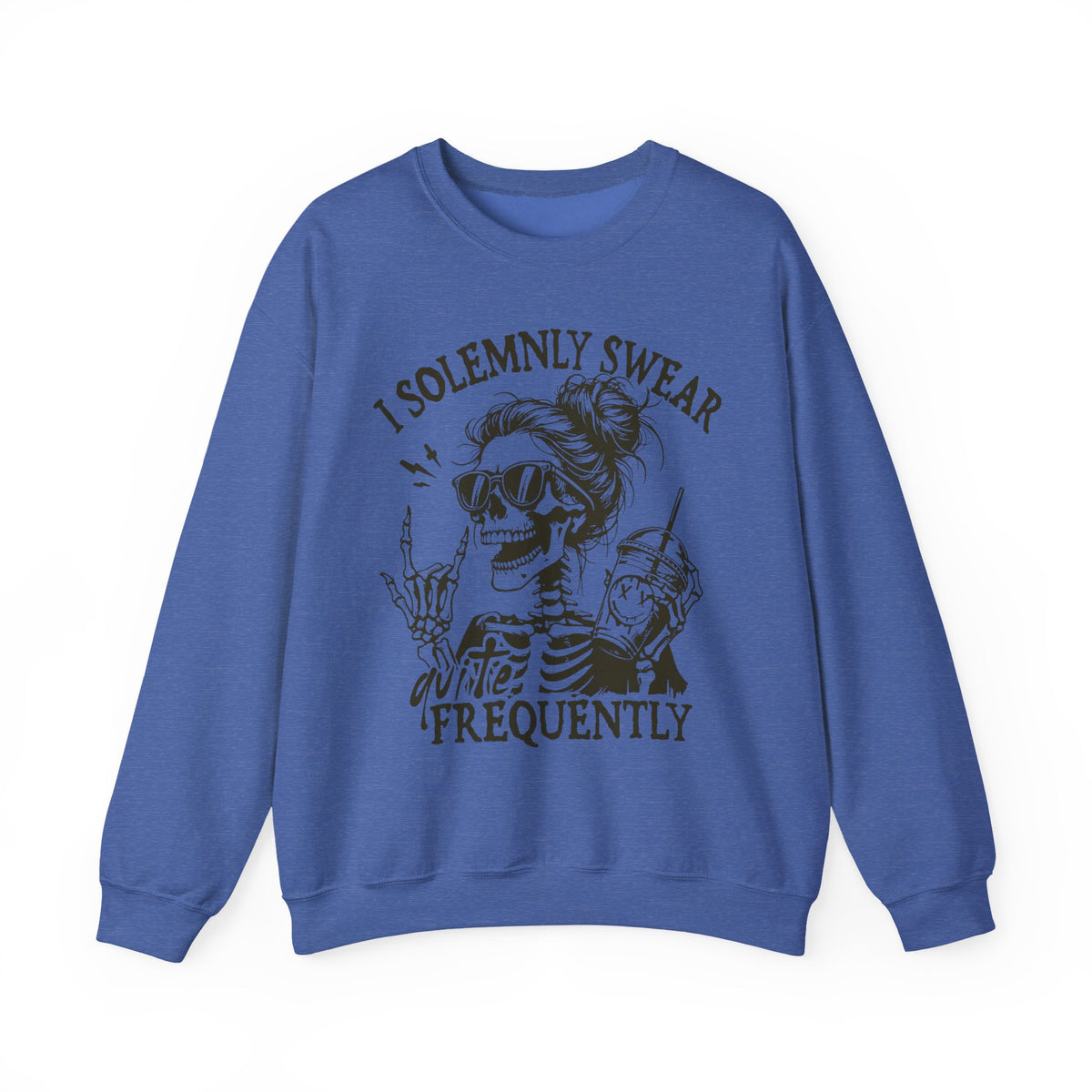 Sweatshirt — "I Solemnly Swear Frequently" Skeleton Graphic Crewneck