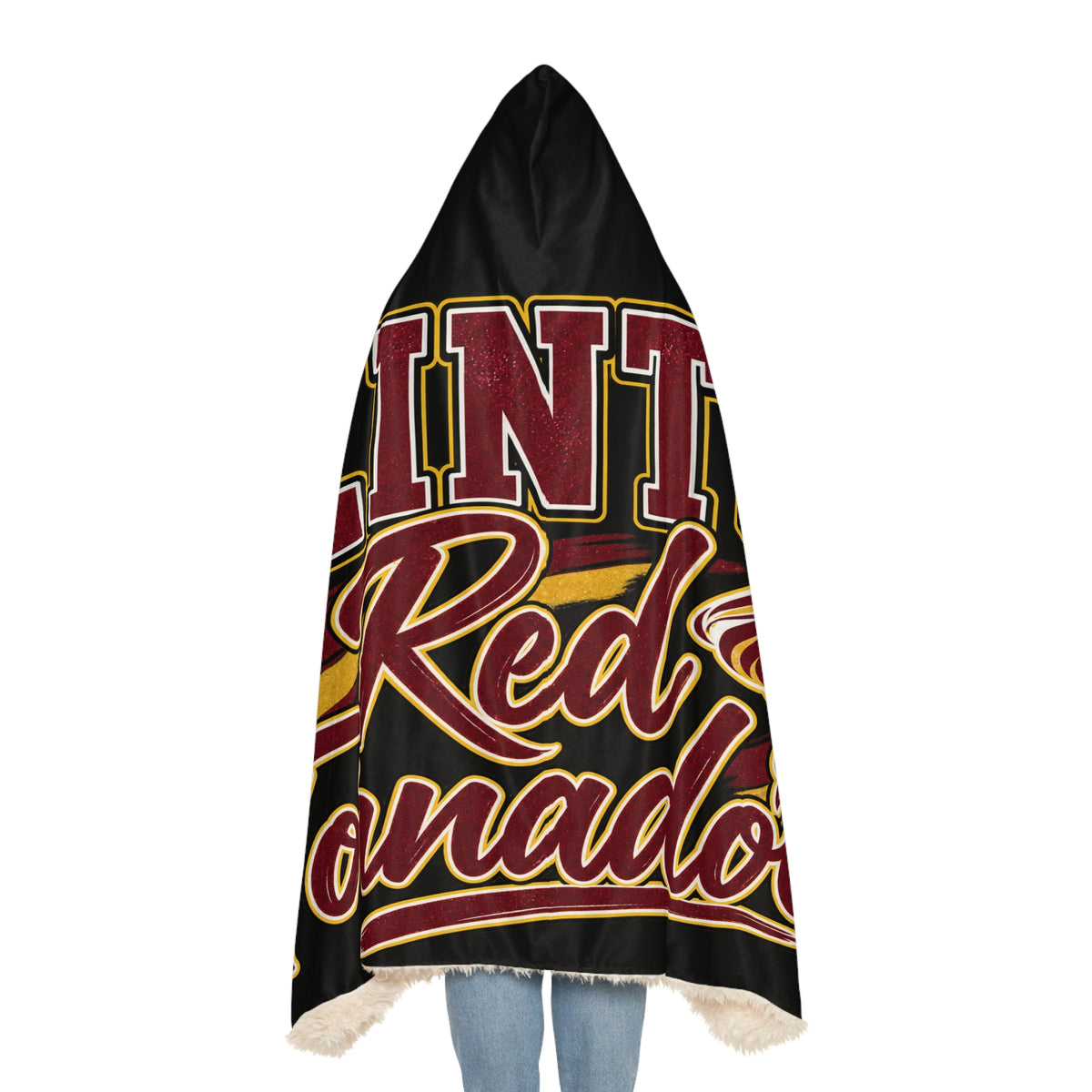 Clinton Red Tornadoes Hooded Blanket — Cozy Team Sherpa Throw