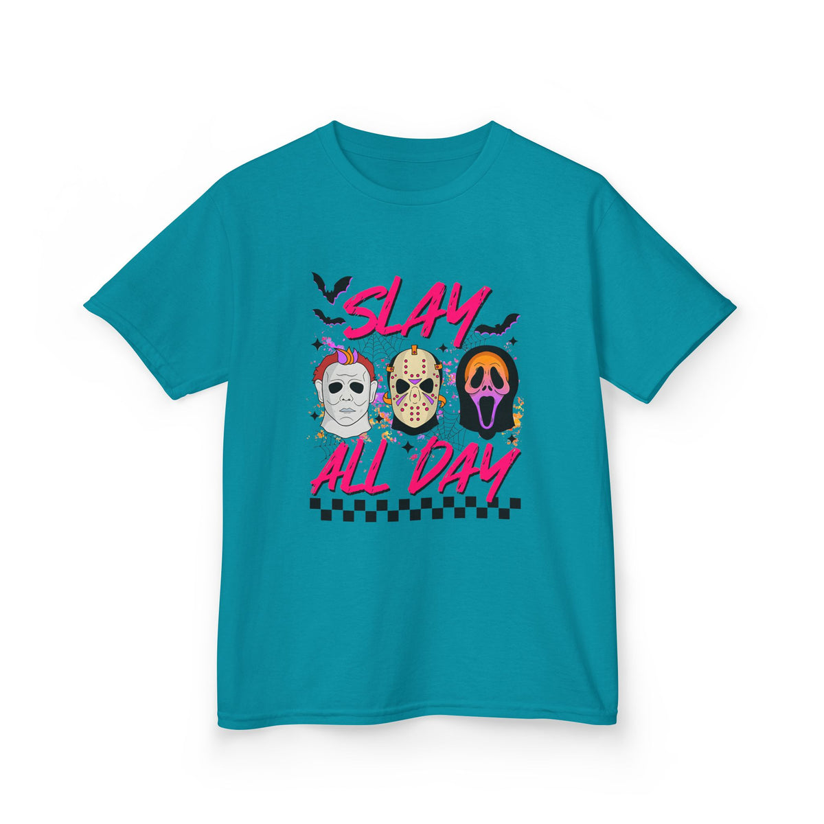 Kids Tee — 'Slay All Day' Halloween Mask Graphic