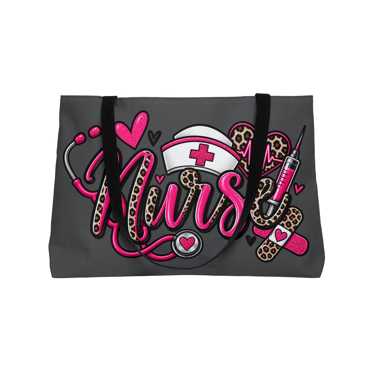 Nurse Weekender Tote Bag — Cute Leopard Print Nursing Travel Bag