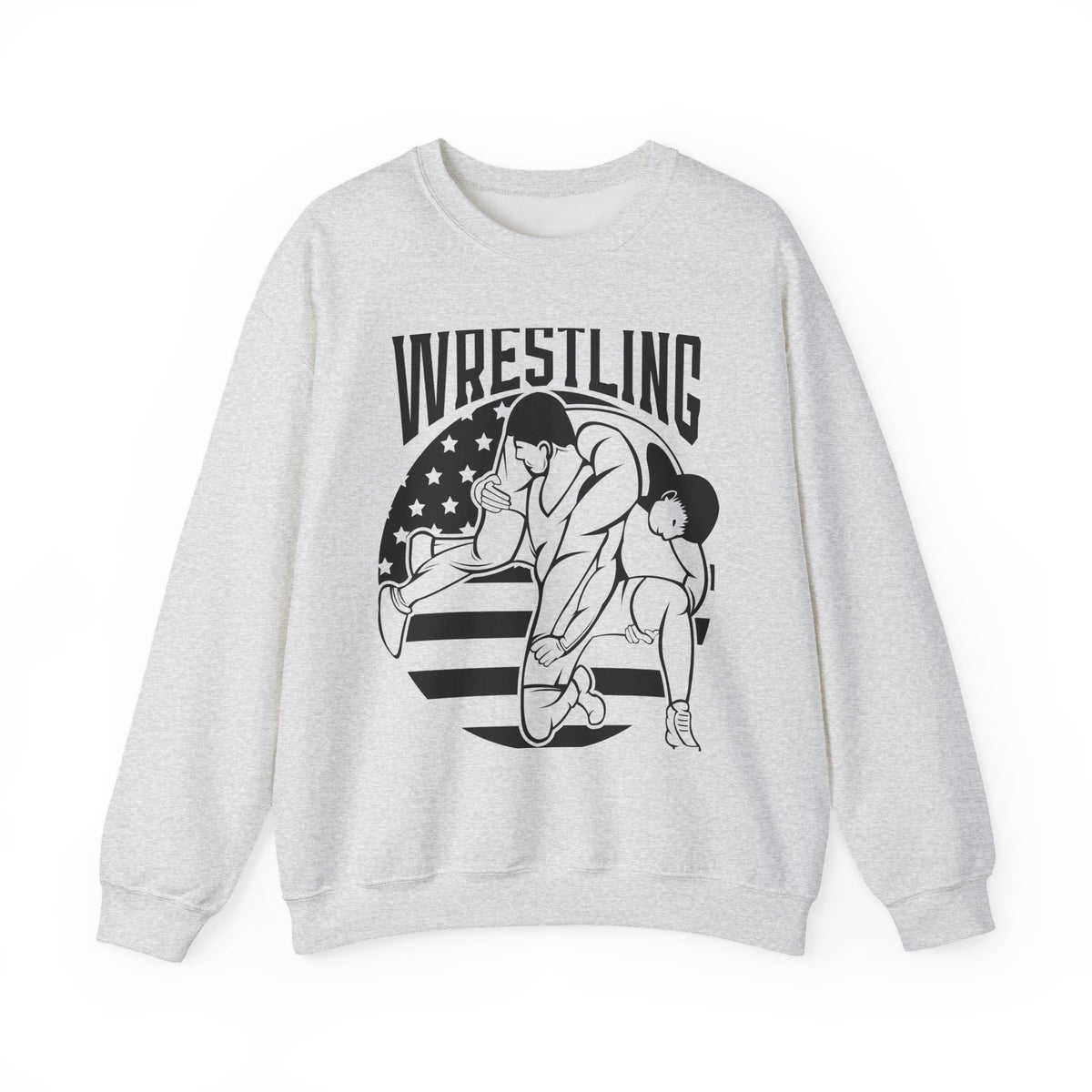 Wrestling Crewneck Sweatshirt - Retro USA Wrestlers Graphic