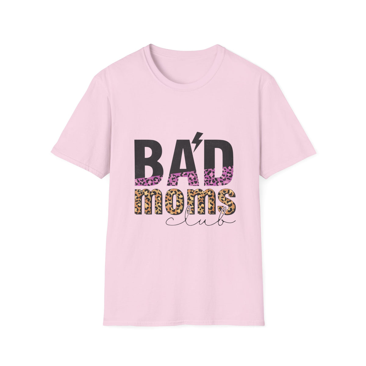 Bad Moms Club T-Shirt — Bold Leopard Accent Graphic Tee