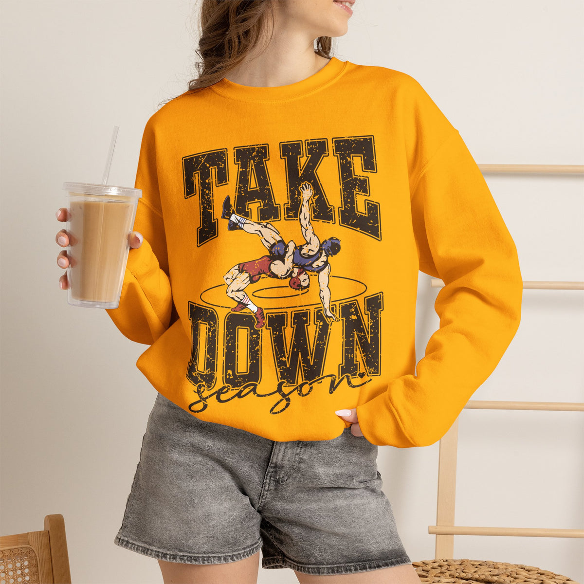 Take Down Season Wrestling Crewneck Sweatshirt